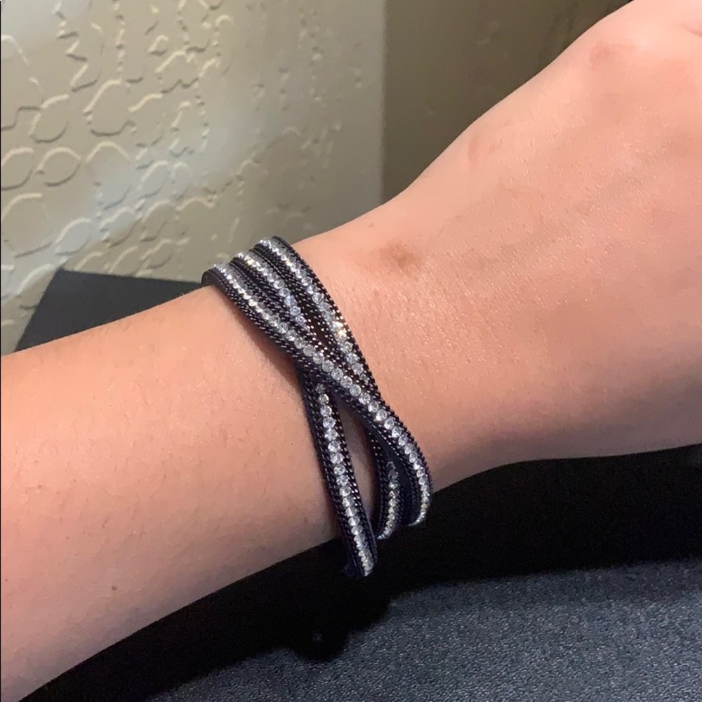 Triple Wrap Navy Crystal Bracelet
